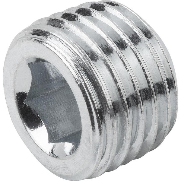 Kipp Screw Plug DIN906 Without Vent, M14X1, 5, Sw=7, Form:A, Steel Electro Zinc-Plated K1129.101415